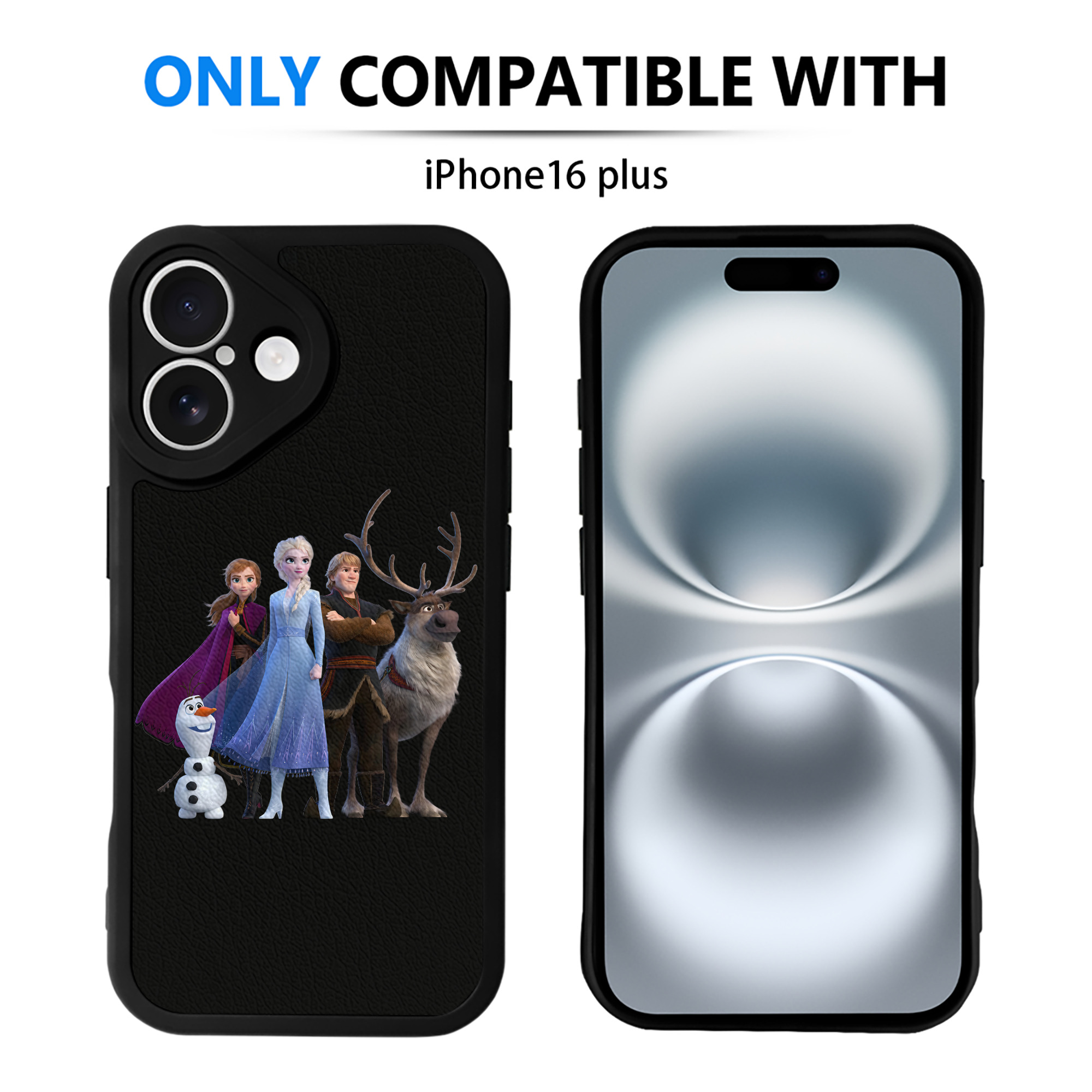 （画像用） アナと雪の女王 アンナ エルサ Frozen Anna Elsa 【iPhone 16シリーズ対応】シリコンスマホケース（レザー調） 材質：シリコン